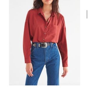 Urban Outfitters: Rust flowy oversized button down